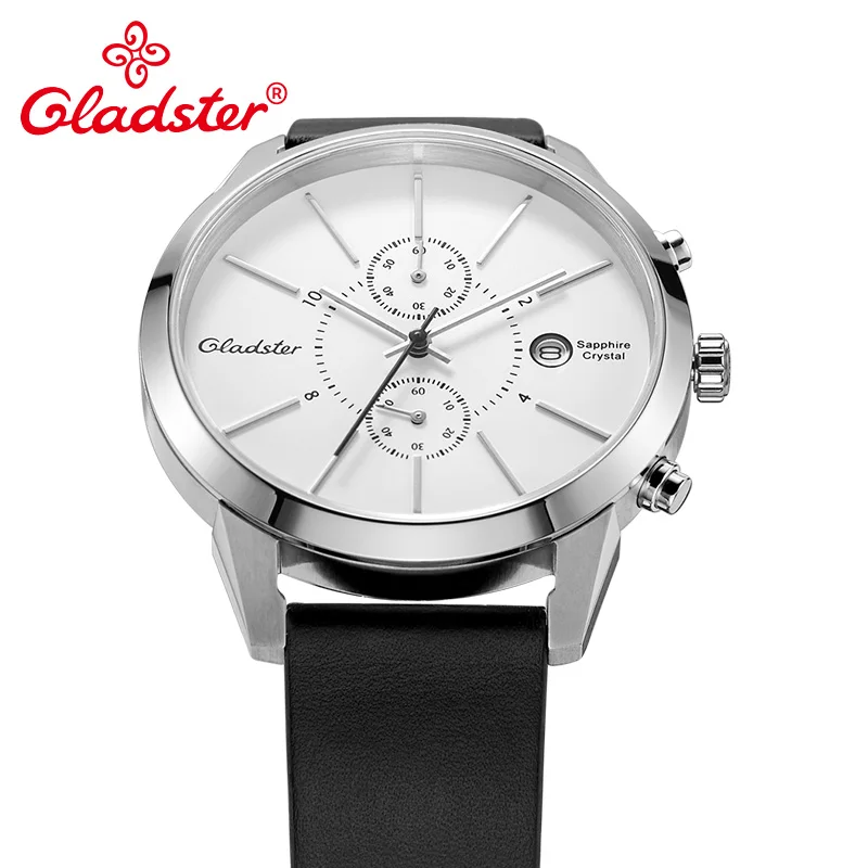 Часы хронограф Мужские кварцевые с ремешком из натуральной кожи 5 бар|Кварцевые