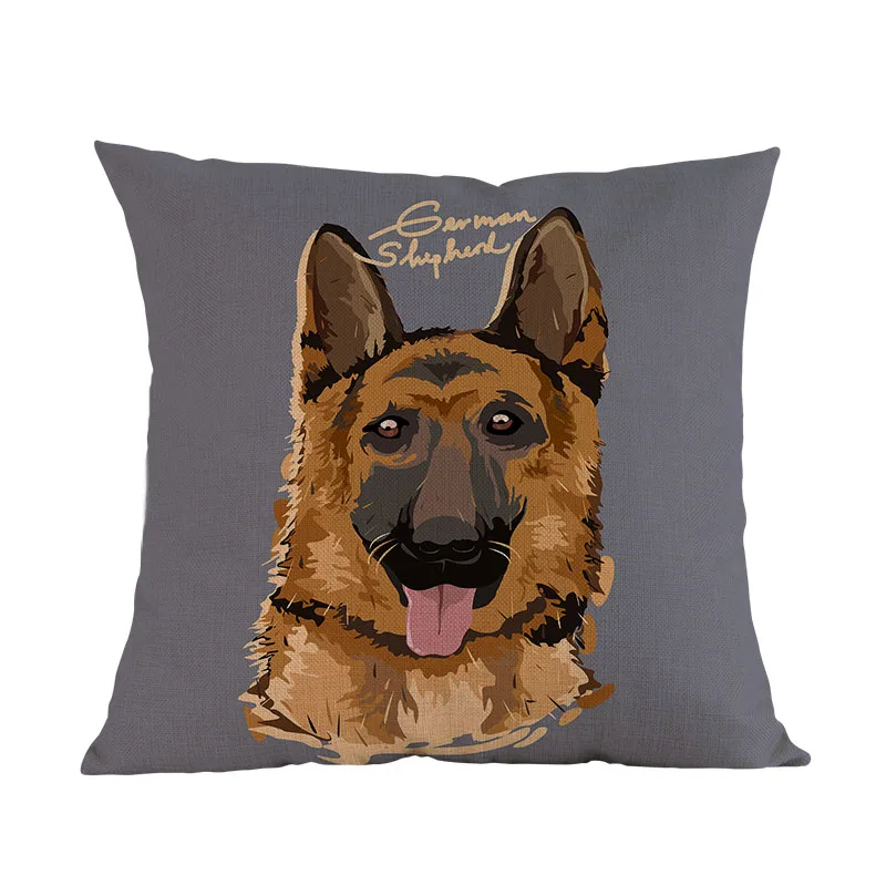 German Shepherd Животные собаки породы Лабрадор корги Чихуахуа Бигль-пуделем; обувь с Мопсом Пособия по немецкому языку овчарки Подушка Чехол домашний диван украшения чехол для подушки - Цвет: German Shepherd