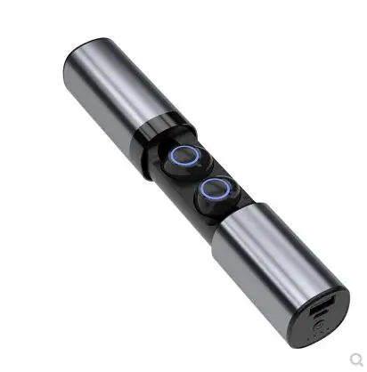 Серый TWS S2 настоящие беспроводные наушники, Bluetooth наушники, мини TWS, водонепроницаемый головной убор с 1200 мА/ч внешним аккумулятором для всех телефонов - Цвет: Серый