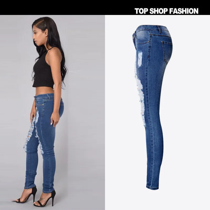 Suvance/эластичные модные весенние рваные нестандартные хлопковые джинсы карандаш