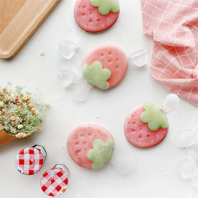 DIY ледяной куб форма Клубника Моделирование два слота дизайн лето эскимо кухня acc