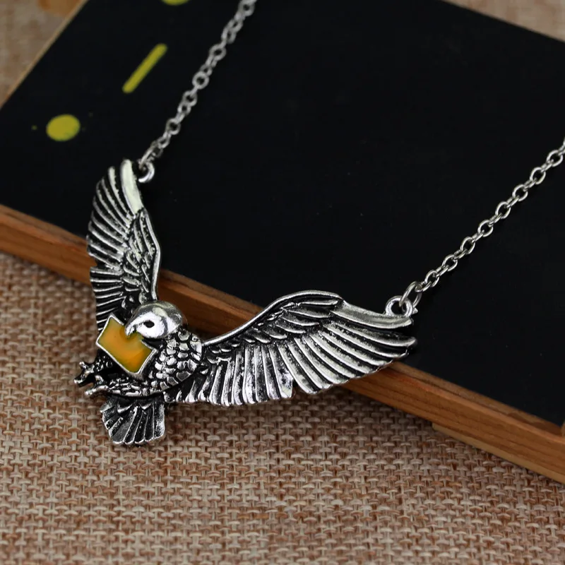 Wizard School Of Witchcraft and Wizardry Hedwig The Post Owl With Letter Admission Pendant Necklace Christmas Gift |