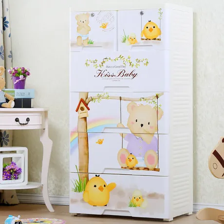Детский шкаф мебель мультяшный для малыша детский гардероб пластиковый хранения