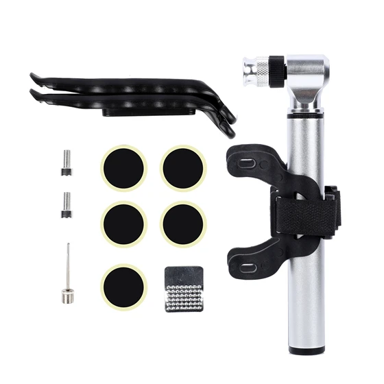 Silver Sets West biking 300 PSI велосипедный насос многофункциональный ручной насос велосипедный тип уровень заплата для ремонта шин наборы стартового стола Портативный MTB велосипед велосипедные насосы - Цвет: Silver Sets
