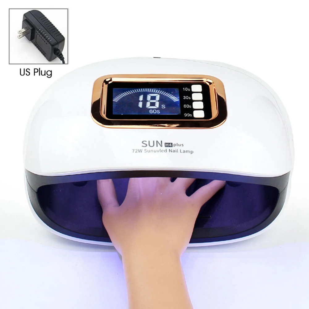 US Plug SUN H4 Plus Сушилка для ногтей с двумя ручками с 36 светодиодный s 72 Вт УФ-лампой светодиодный светильник для ногтей автоматический датчик времени дисплей Маникюр отверждения гель для ногтей - Цвет: US Plug