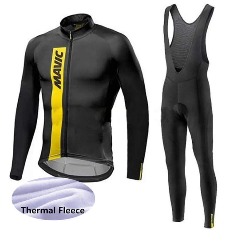 03 Ropa Ciclismo Mavic Pro Велоспорт Джерси комплект Зимний термальный флис с длинным рукавом гонки MTB комбинезон костюм Майо велосипед одежда G09 - Цвет: 03