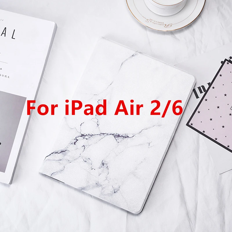 White Air 2 Для iPad 9,7 чехол жесткий мраморный узор планшет смарт-чехол для iPad 9,7 Air 1 2 Mini 1 2 3 4 iPad 2/3/4 Funda Capa+ ручка - Цвет: White Air 2