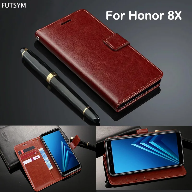 Флип Бумажник Обложка для huawei Honor 8X кожаный чехол оригинальный слот карт 8X8 X