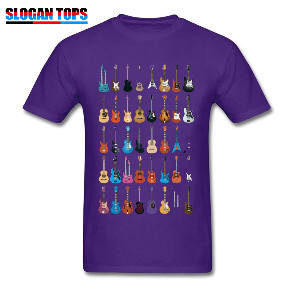 Purple Любовная гитара, Мужская футболка, разные гитары, футболка для любителей музыки, забавная футболка, Swag, одежда на заказ, летняя крутая черная уличная одежда - Цвет: Purple