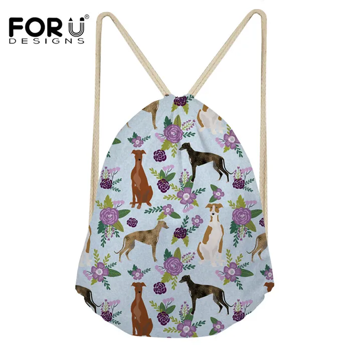 FORUDESIGNS, Борзая Собака, животное, узор, шнурок, сумка для путешествий, для женщин, маленький рюкзак для хранения, Kawaii, 3D печать, рождественский подарок, мешочек - Цвет: Y3510Z3