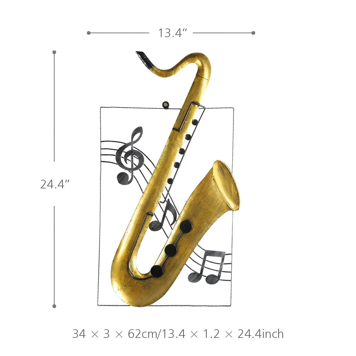 Tooarts Современная Настенная скульптура саксофон подвесное украшение домашний