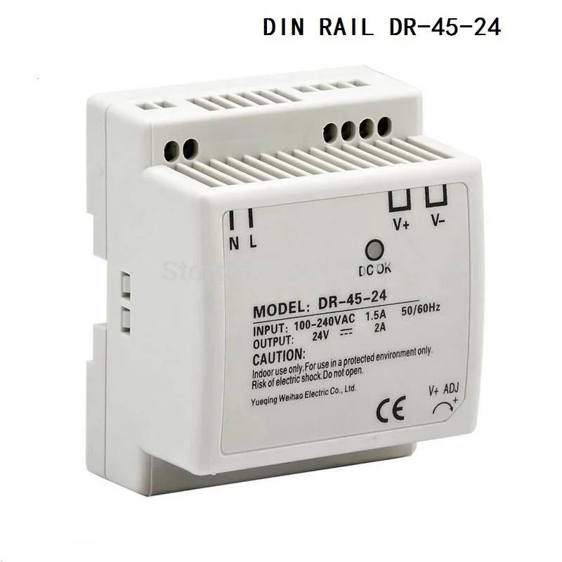Din rail источник питания 45 Вт 24 в мощный ac dc преобразователь dr хорошее