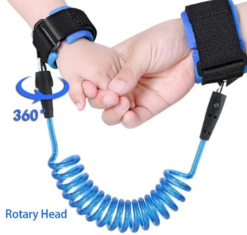 200cm Rotary Head Браслет на запястье с защитой от потери; детский ремень для безопасности; детский ремень для младенцев; прогулочная веревка из искусственной кожи; регулируемый ремень для детей - Цвет: 200cm Rotary Head