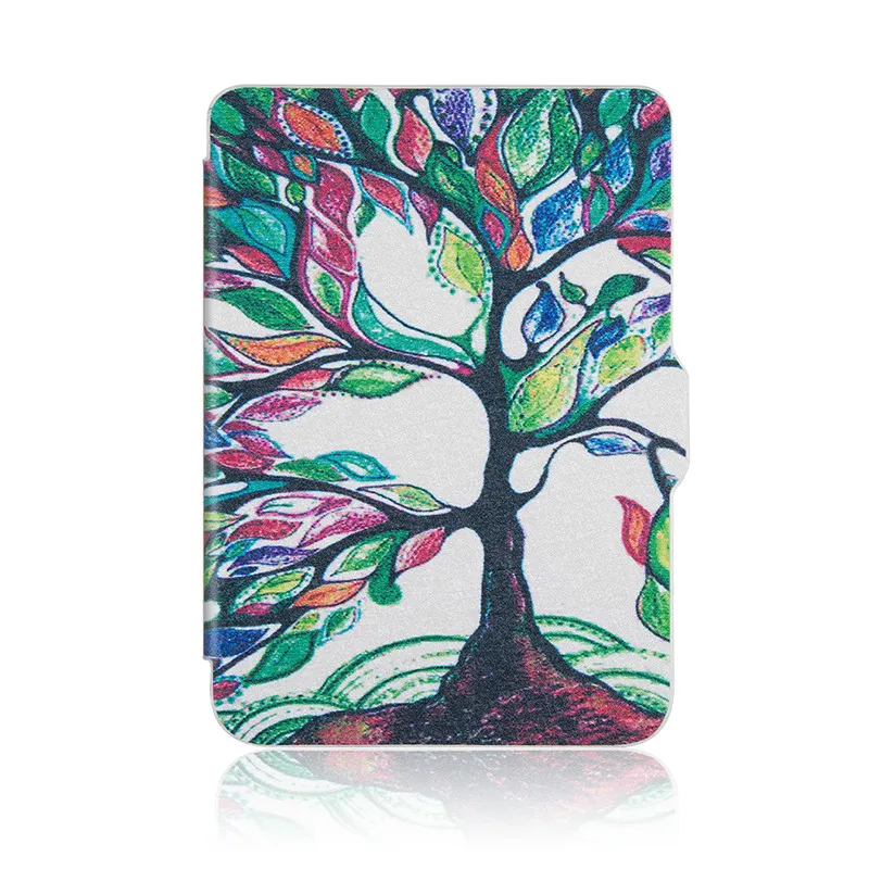 Happy tree Ультратонкий умный чехол из искусственной кожи с рисунком на магните для kobo Clara N249, Прозрачный HD 6,0 электронные книги, защитный чехол+ пленка+ стилус - Цвет: Happy tree