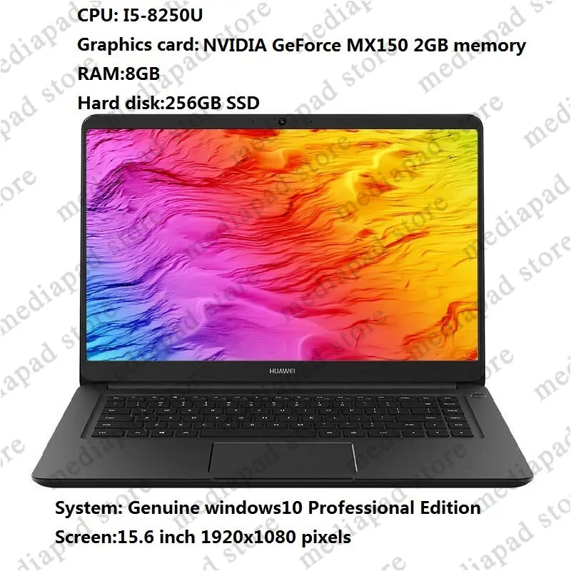 Ноутбук huawei MateBook D 15,6 дюймов ips Windows 10 Intel i5-8250U cpu 8 Гб DDR4 128 Гб SSD 1 ТБ FHD 1920x1080