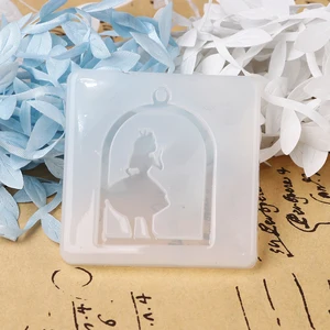 Форма силиконовая DoreenBeads для изготовления ювелирных изделий, клетка для птиц, белая девушка, 58 мм (2 28 дюйма) x 58 мм (2 28 дюйма), 1 шт.