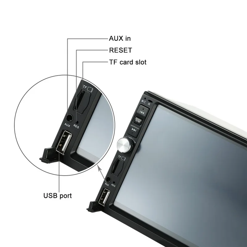Автомобильный цифровой MP4 MP5 плеер Bluetooth автомобильный аудио USB SD AUX сенсорный экран 2 Din стерео автомобильное радио камера заднего вида 7 дюймов Зеркало Ссылка