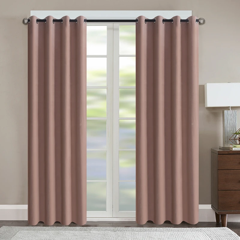 Light Brown Современные Бархатные затемненные шторы для гостиной, одноцветные оконные шторы для спальни, украшение дома, жалюзи, занавески, ткань - Цвет: Light Brown