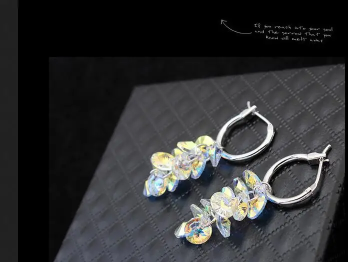 Labekaka Подлинная кристалл от Swarovski красивые махровые Подвески Подвеска мотаться женские серьги-подвески ювелирные украшения