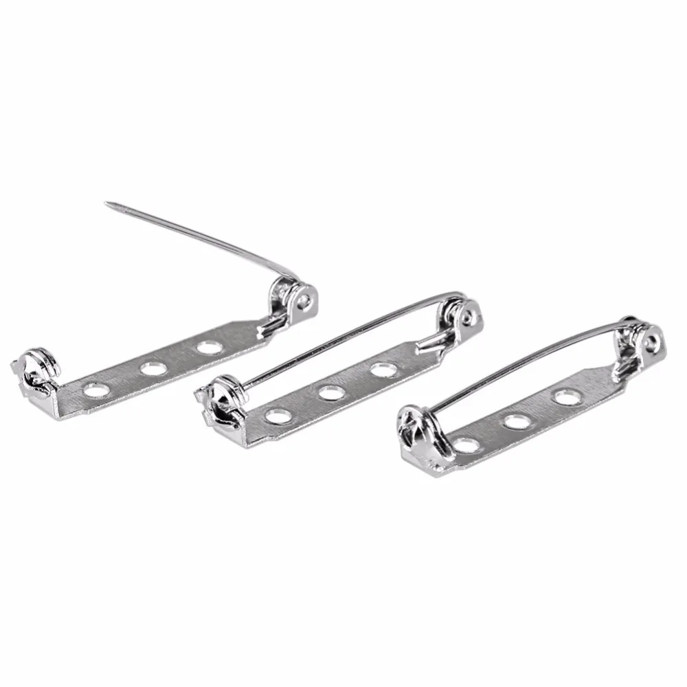 Шт./упак. 100 Серебряный тон брошь шпильки назад безопасности застежка бутоньерка