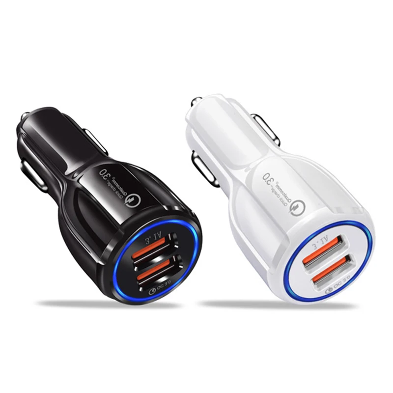 Быстрая зарядка 3 0 USB Автомобильное зарядное устройство 2 порта двойной usb