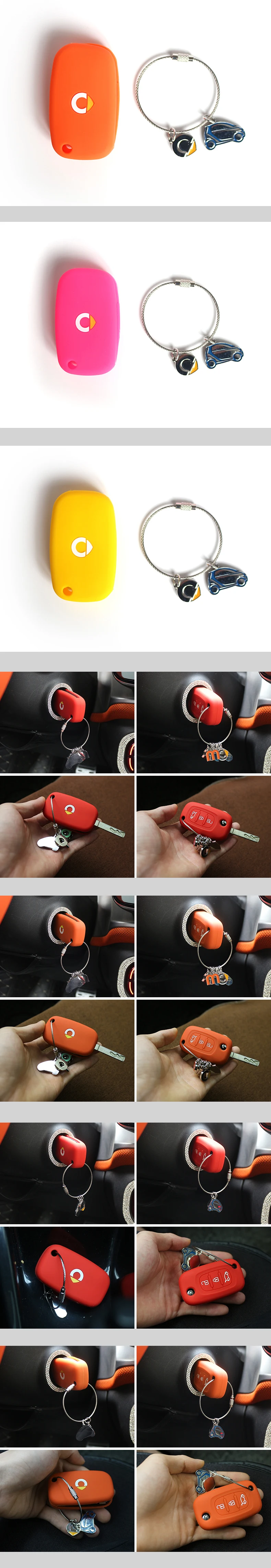 Car Key Bag Silicone protection Case For New Smart 453 Fortwo Forfour Keychain Button Key Remote Cover Styling Accessories