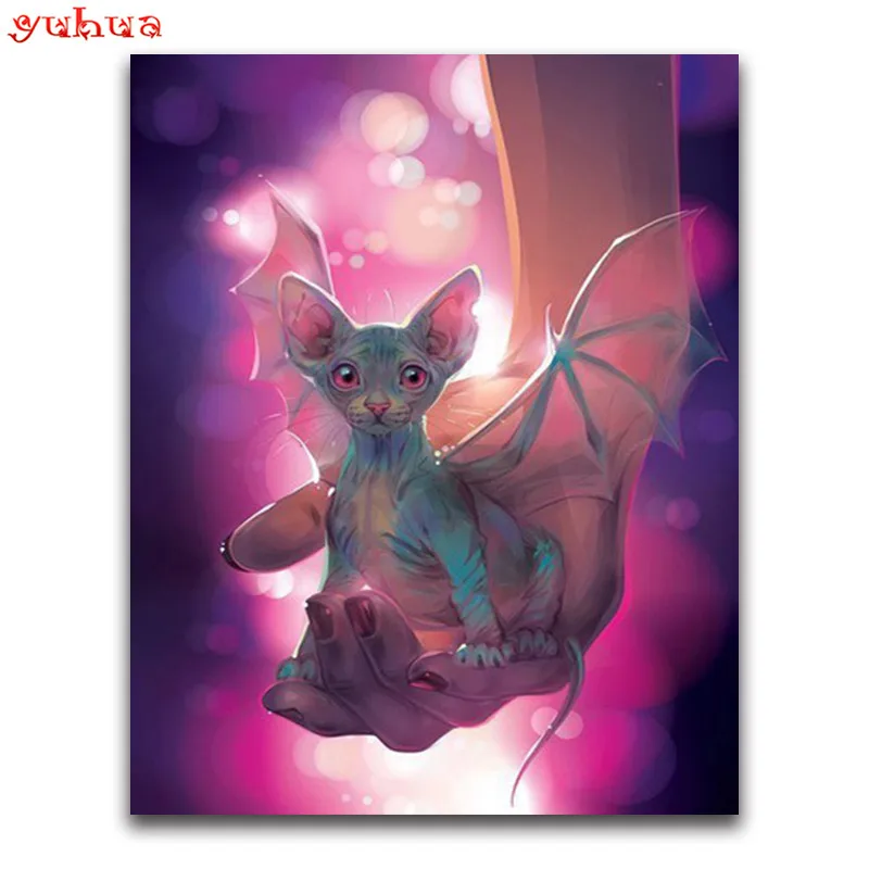 YUHUA DIY Алмазная картина кошка вышивка животные Сфинкс 5D полное квадратное сверло