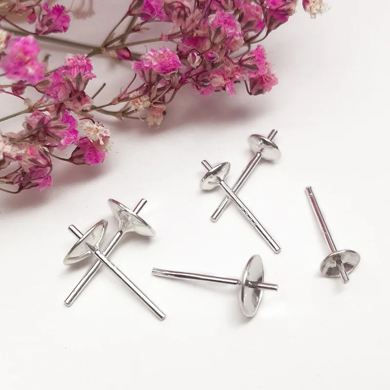 100 шт. серебряные серьги гвоздики с заглушкой сзади|jewelry findings|earring stud poststud earring post |