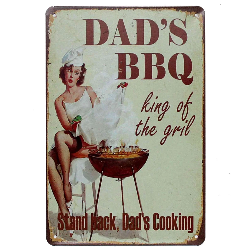 Dad's BBQ Bar металлические оловянные знаки винтажная живопись настенная панель для
