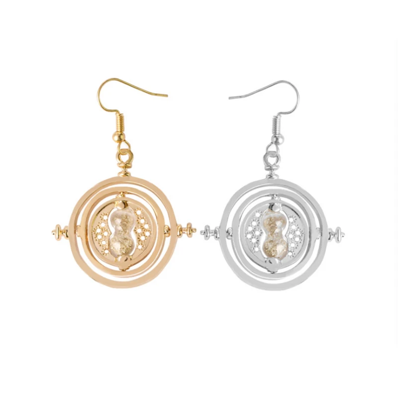 Time Turner Earrings Hermione Earring for Girl Women jewelry Hourglass Potter silver tone and gold | Украшения и аксессуары