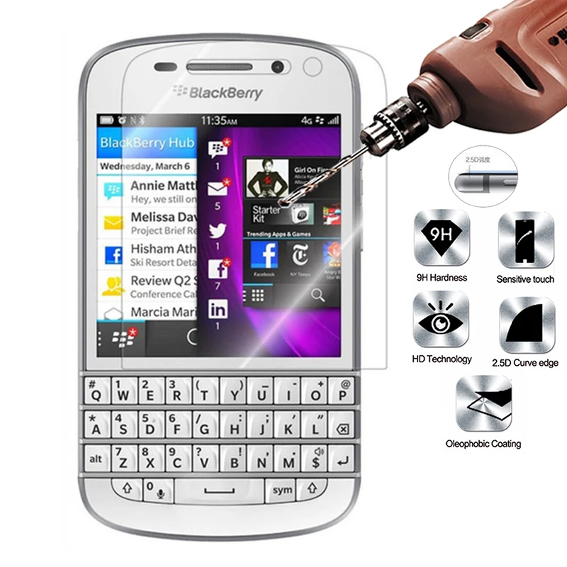 Закаленное стекло 2.5D для Blackberry Q10 9H Взрывозащищенная защитная пленка высокого