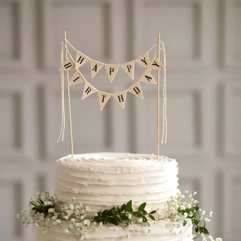 Топпер для торта С Днем Рождения баннер ручной работы с изображением слоновой