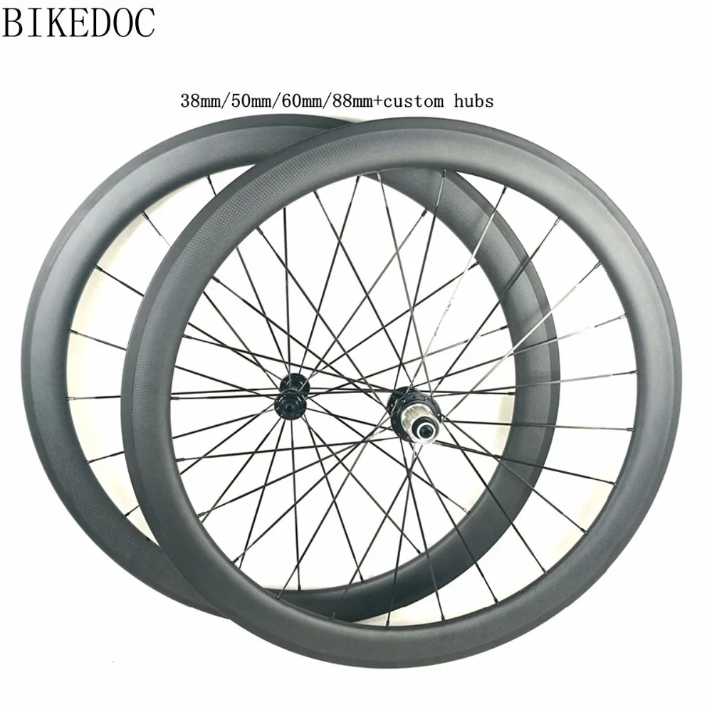 BIKEDOC карбоновые колеса Трубчатые 700C Легковесные велосипедные на заказ ступицы