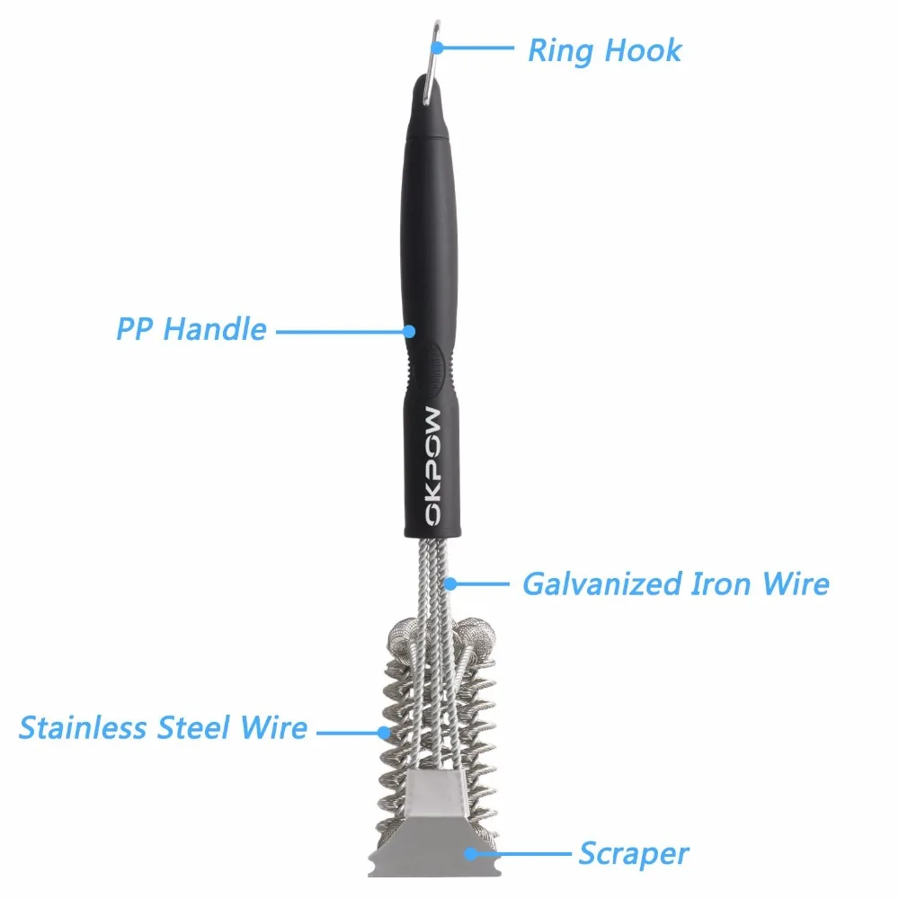 Набор из 2 щеток для чистки барбекю и гриля сверхпрочные 3 проводные щетки