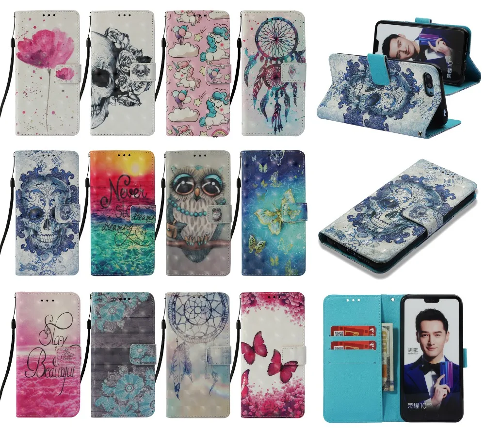 FM. HGQ Роскошный милый бабочка Сова Цветок Флип из искусственной кожи чехол для