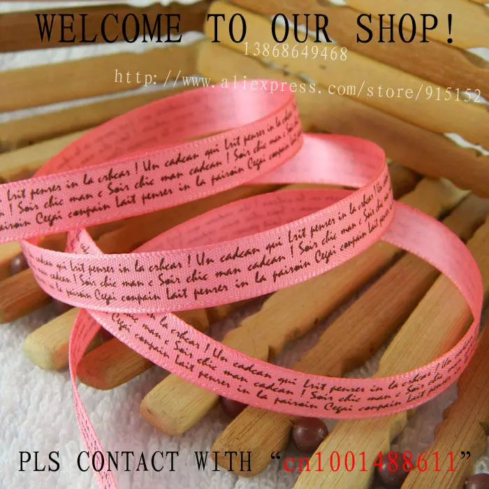 Сатиновая лента 3/8 ''(9 мм) розово красная Полиэфирная Лента Сделай сам банты