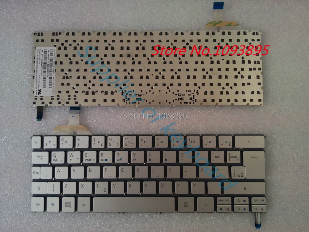 Бразильская Клавиатура для ноутбука ACER s7 s7-391 S7-391-6818 S7-392 MS2364 серебро бразильская Клавиатура для ноутбука с подсветкой MP-12A53SUJ4422