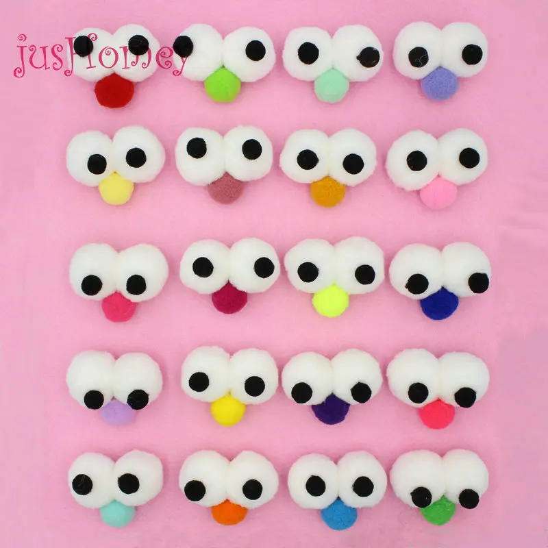 10 шт. помпоны ручной работы в виде монстра из полиэстера форме мультяшных глаз