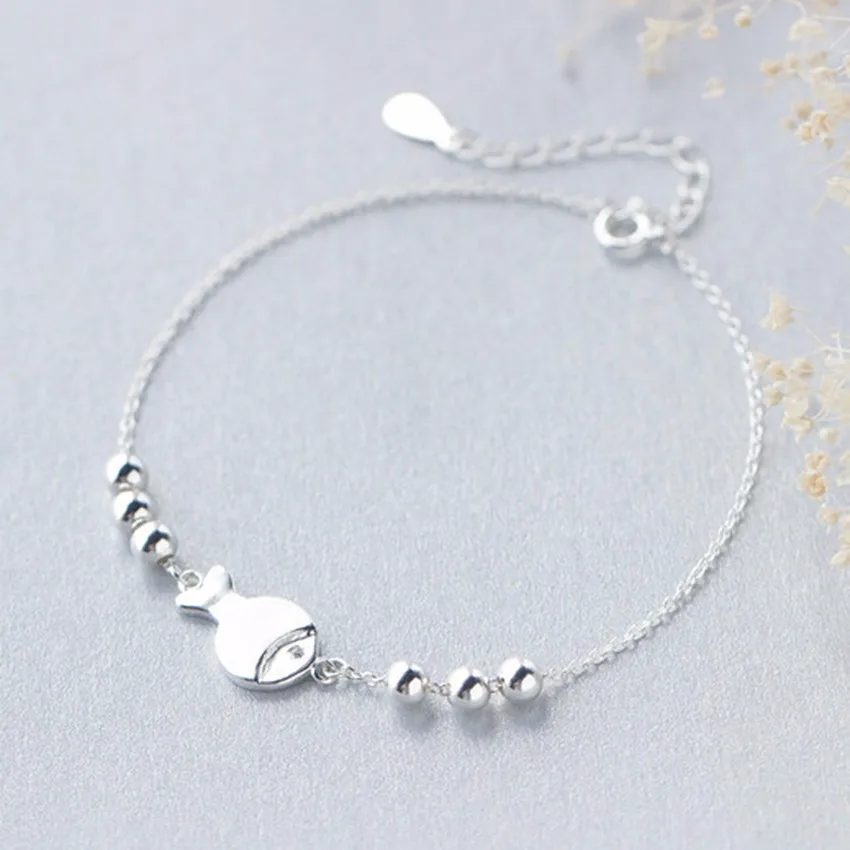 Kinitial Charm Fish Bead Bracelets For Women Fashion Wrist Cuff Bracelet &amp Bangle Girls Gift Silver Animal Jewelry | Украшения и