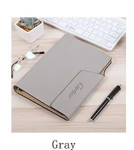 Светло-серый A5 Business Notebook производителей кожи на заказ ноутбук полноценно Магнитная застежка ноутбуки с отрывными листами пользовательские логотипом - Цвет: Светло-серый