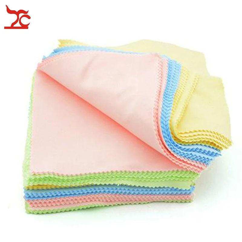 100 шт./лот разноцветные салфетки квадратная полировка из микрофибры одежда для