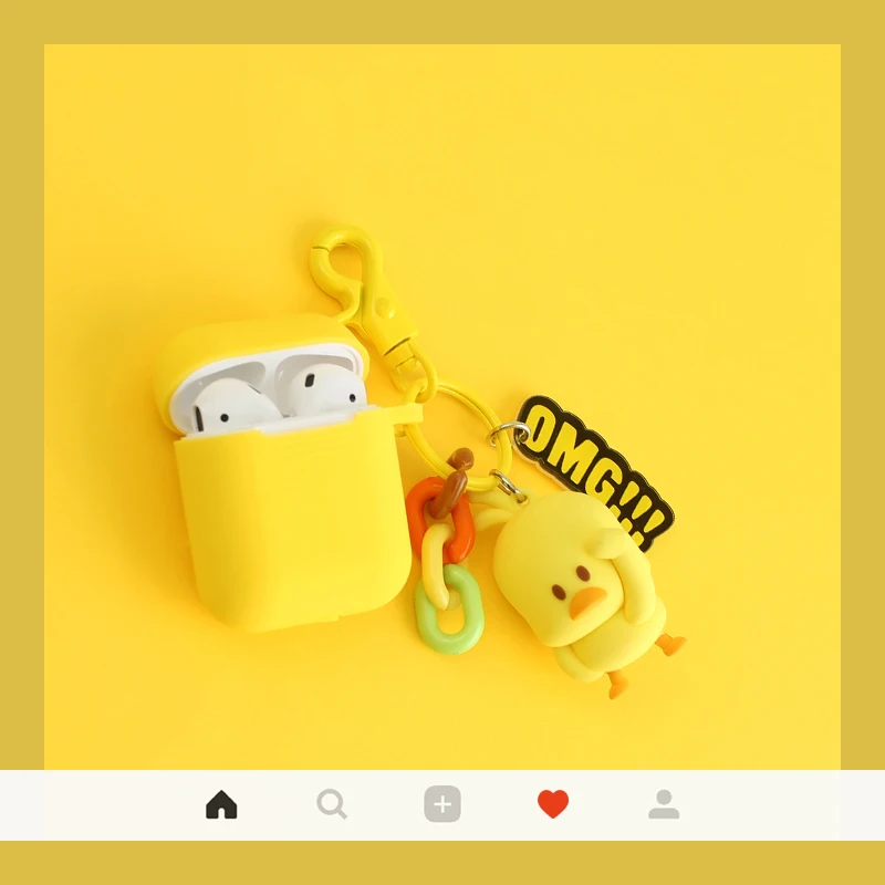 Милый мультфильм Маленькая желтая утка силиконовый чехол для airpods Аксессуары