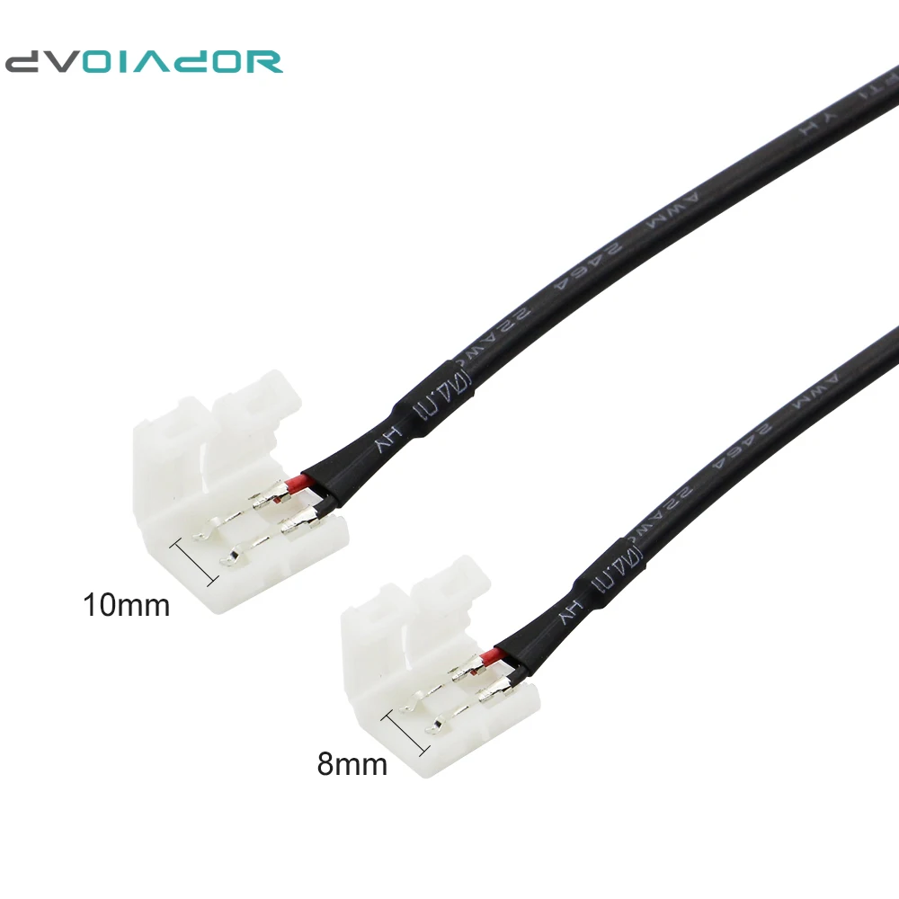 Dvolador 5 шт. DC розетка Solderless 2Pin 8 мм проводник Светодиодные ленты Разъем для быстрого