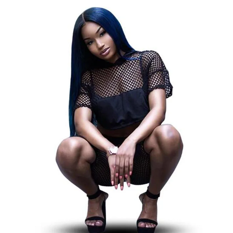 2017 new European and American fashion ladies sexy lace mesh two sets of hollow perspective pants suit | Спорт и развлечения