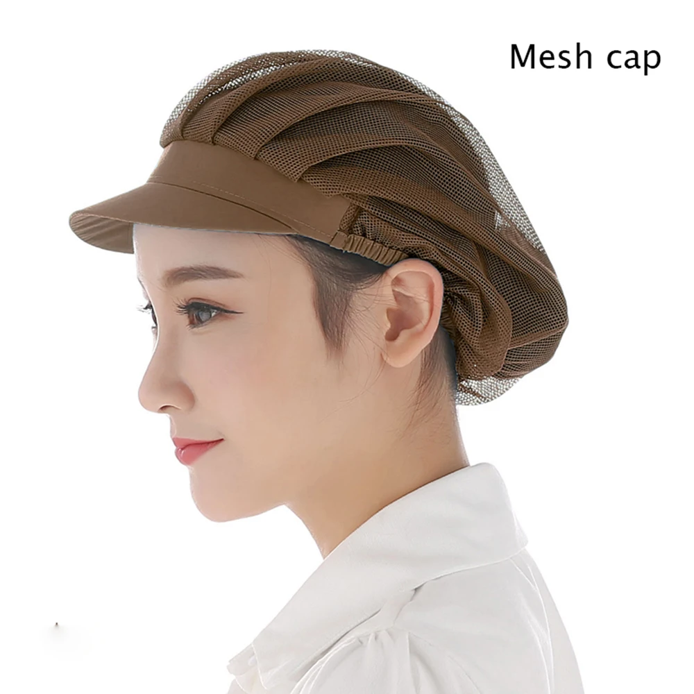 

Breathable Mesh Food Caps Adjustable net caps breathable sanitary dust cap men and women workshop canteen hat chef hat New