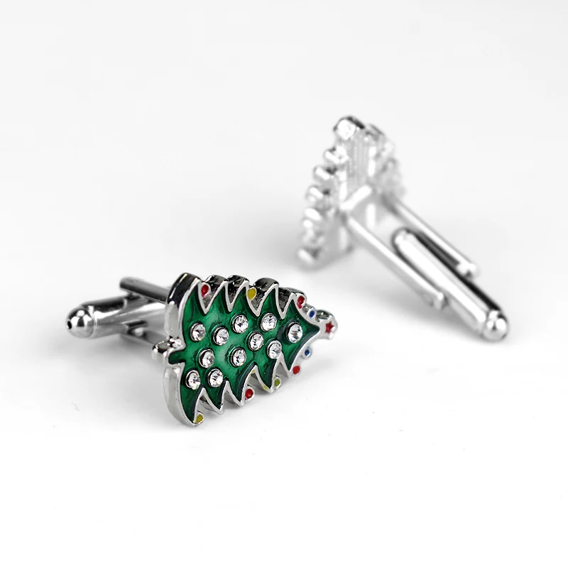 Dongsheng Рождественская елка Cuffkins Ручной Работы Стразы Эмаль зеленое дерево манжеты