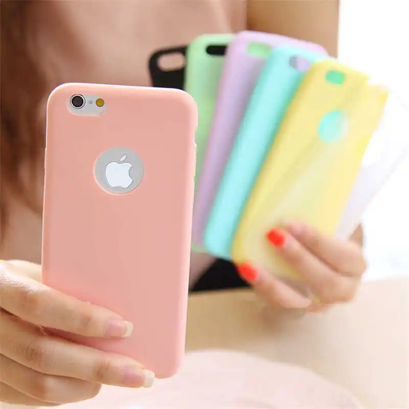 Iboily однотонный Ультратонкий чехол конфетного цвета для iPhone 5 5S 6 S 7 8 Plus 6splus 7plus X