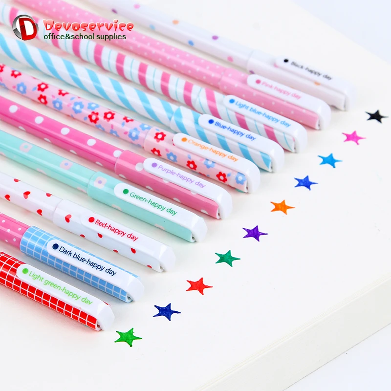 10 шт./Партия набор цветных гелевых ручек милые цветы эскиз рисование мультяшный