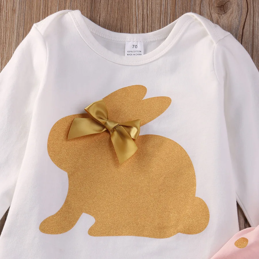 Комплект из 3 предметов Одежда для новорожденных девочек с кроликом весенний