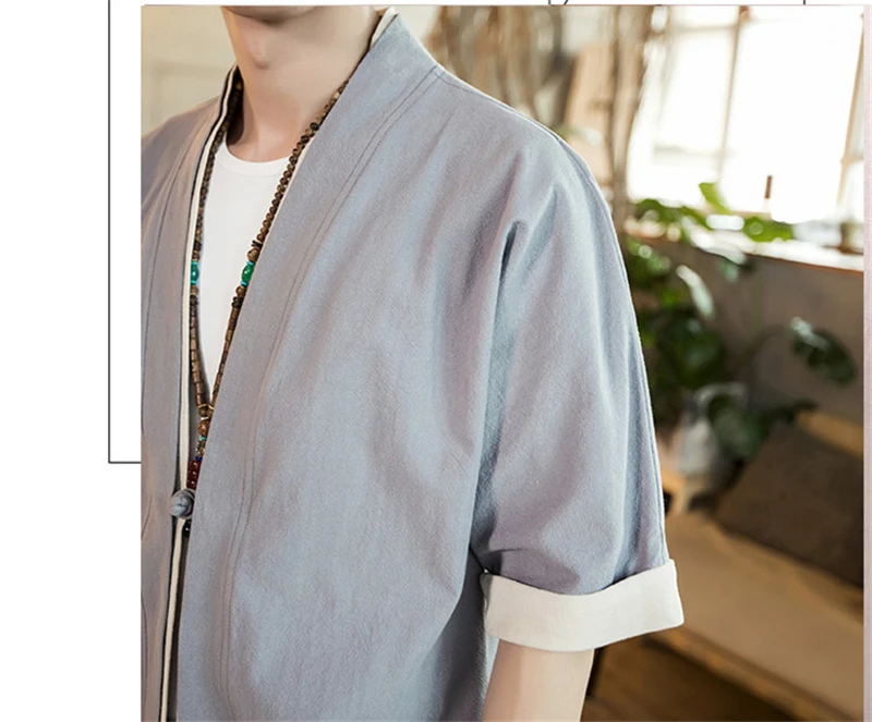 

Men Chinese Kongfu Style Jacket Cotton New Linen Coat Male Loose drop ship Overcoat Open Stitch clothes Windbreaker plus 5XL